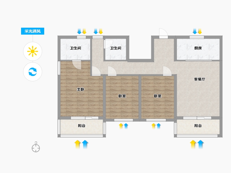 江苏省-无锡市-融创西羲里-99.54-户型库-采光通风