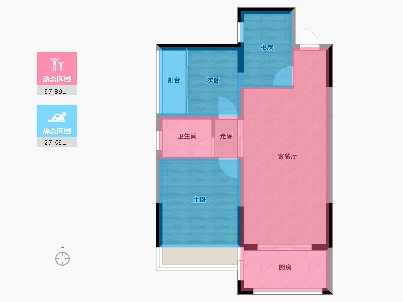 广西壮族自治区-北海市-碧园·海语城-58.36-户型库-动静分区