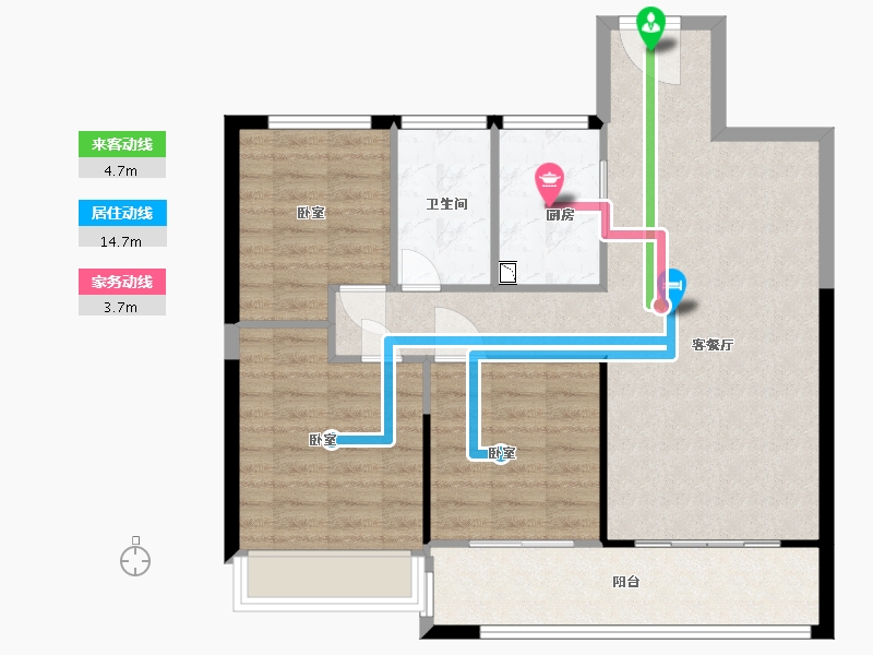 江苏省-无锡市-海尔产城创翡翠文华-85.83-户型库-动静线