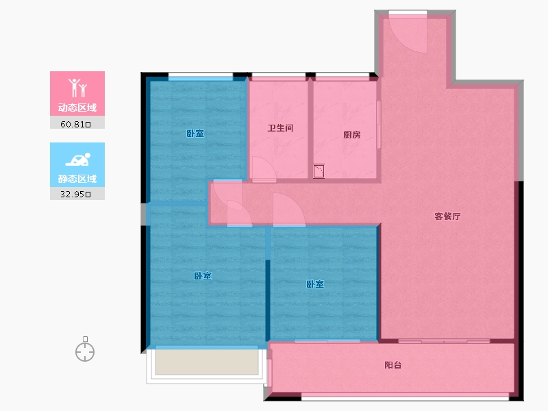 江苏省-无锡市-海尔产城创翡翠文华-85.83-户型库-动静分区