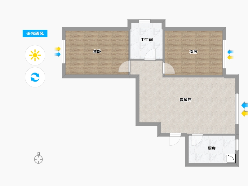 黑龙江省-大庆市-华溪龙城三期-65.84-户型库-采光通风