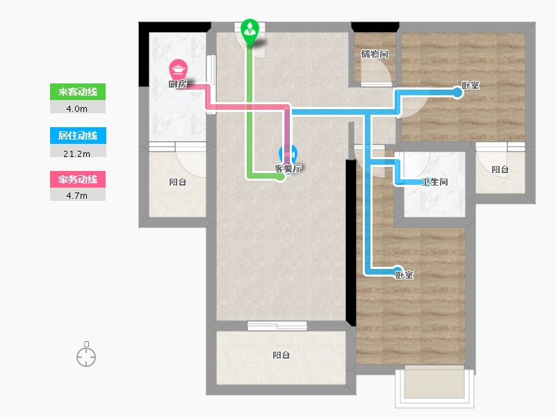 四川省-宜宾市-东燊长寿锦城-63.52-户型库-动静线