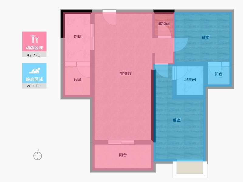 四川省-宜宾市-东燊长寿锦城-63.52-户型库-动静分区