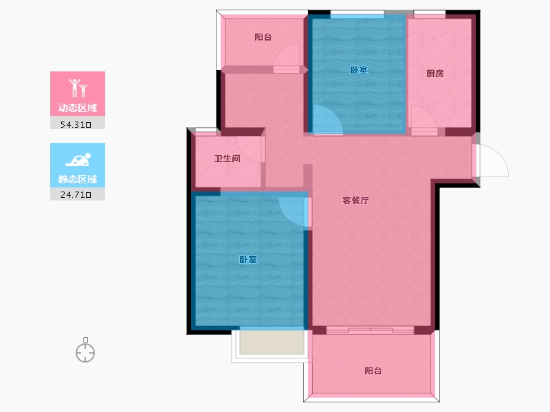 江苏省-南京市-电建地产海赋尚城-70.11-户型库-动静分区