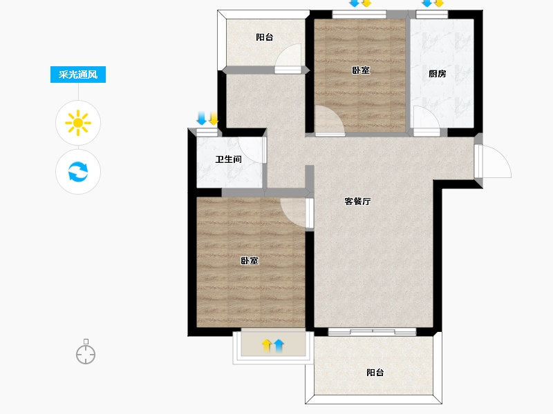 江苏省-南京市-电建地产海赋尚城-70.11-户型库-采光通风