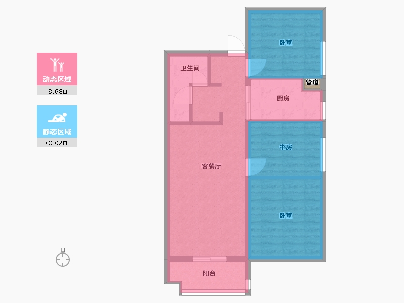 山西省-太原市-海唐金洲-66.13-户型库-动静分区