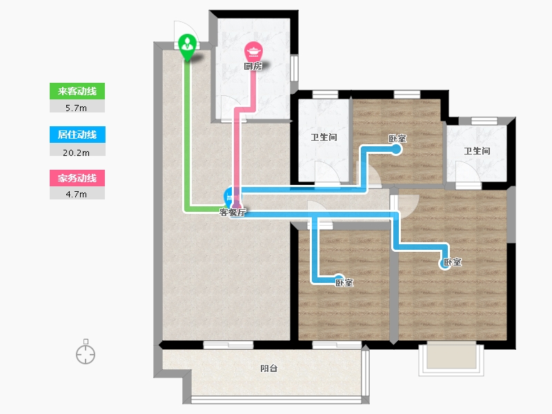 江苏省-无锡市-华侨城运河湾-89.26-户型库-动静线