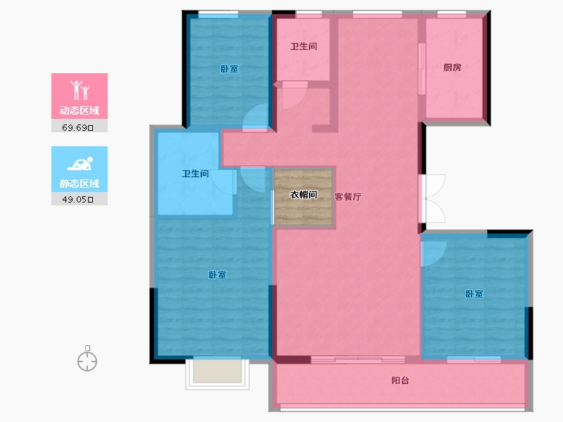 陕西省-西安市-科为瑞府-109.91-户型库-动静分区