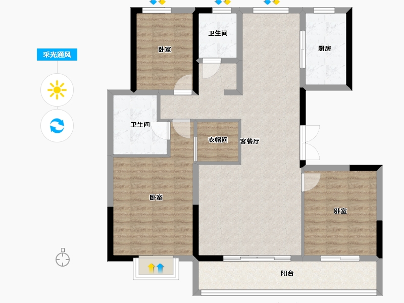 陕西省-西安市-科为瑞府-109.91-户型库-采光通风