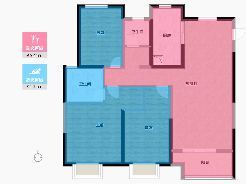 江苏省-无锡市-金科财富商业广场-100.10-户型库-动静分区