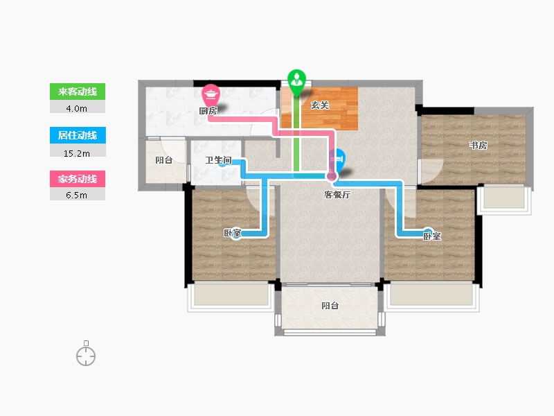 江苏省-南京市-欧洲城玖禧澜湾-79.00-户型库-动静线