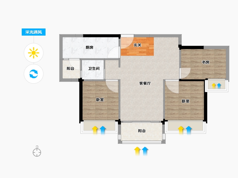 江苏省-南京市-欧洲城玖禧澜湾-79.00-户型库-采光通风