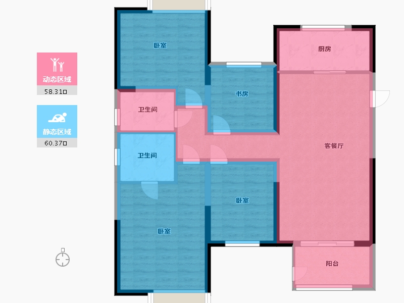 江苏省-无锡市-百好锦园-106.07-户型库-动静分区