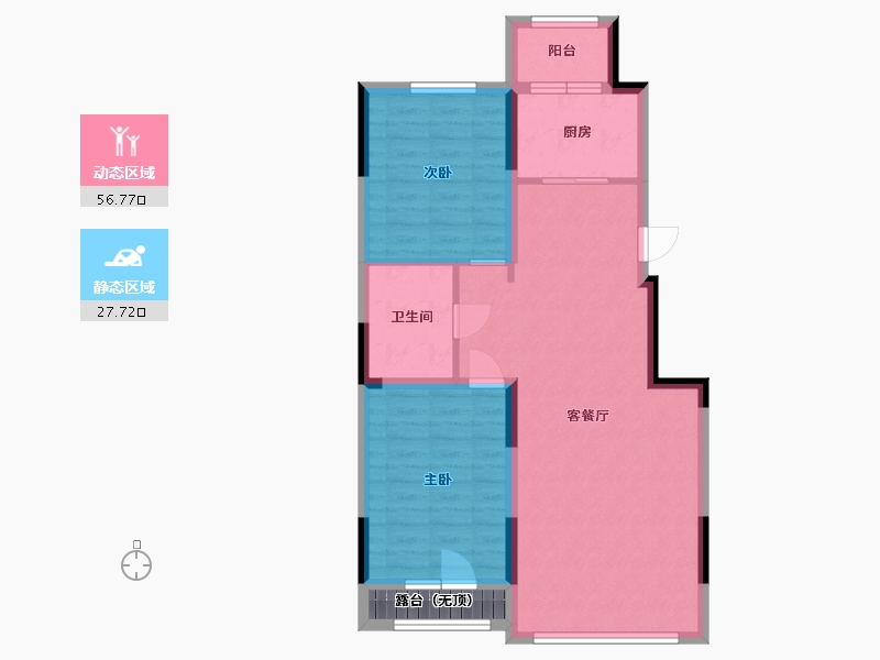 黑龙江省-哈尔滨市-金鼎华庭-78.34-户型库-动静分区