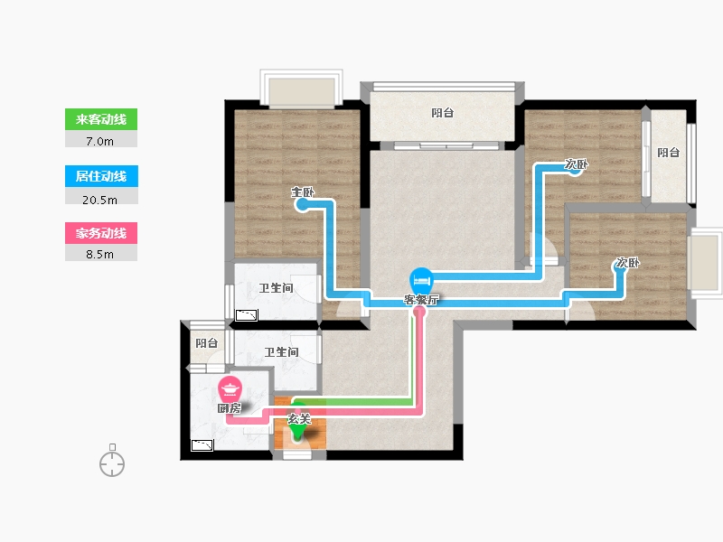 云南省-昆明市-碧桂园星荟-95.12-户型库-动静线