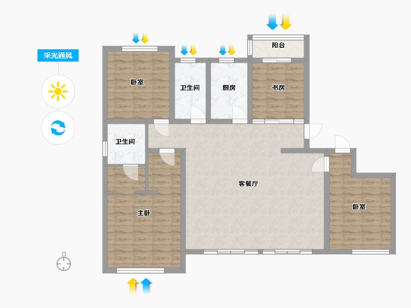 陕西省-渭南市-信达汣溪-118.01-户型库-采光通风