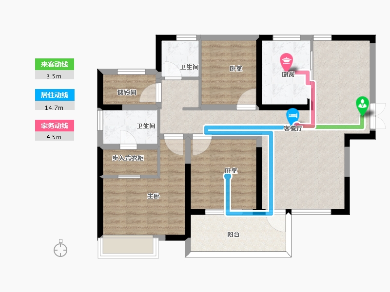 江苏省-南京市-电建地产海赋尚城-95.89-户型库-动静线