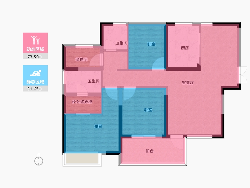 江苏省-南京市-电建地产海赋尚城-95.89-户型库-动静分区