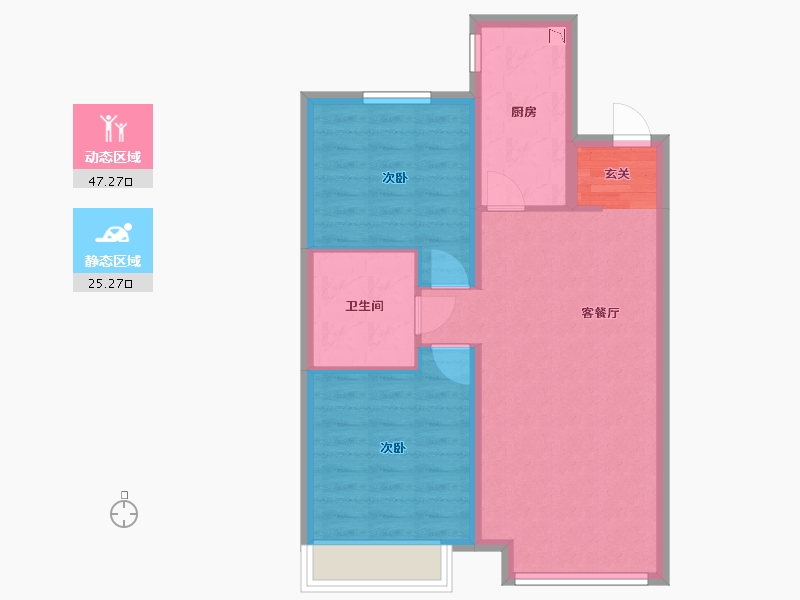 黑龙江省-哈尔滨市-华润置地·万象润街-64.93-户型库-动静分区