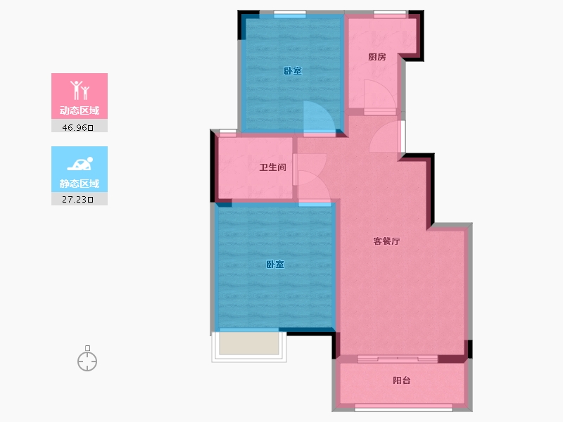 江苏省-徐州市-华美·阳光美邻-66.00-户型库-动静分区