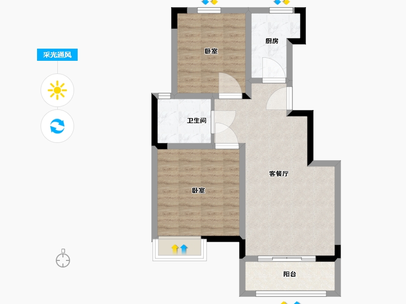 江苏省-徐州市-华美·阳光美邻-66.00-户型库-采光通风