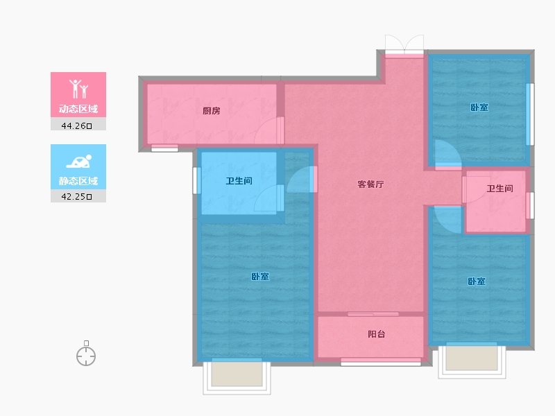 四川省-宜宾市-东燊长寿锦城-75.99-户型库-动静分区