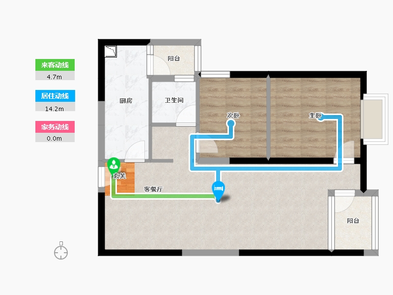 云南省-昆明市-碧桂园星荟-68.04-户型库-动静线