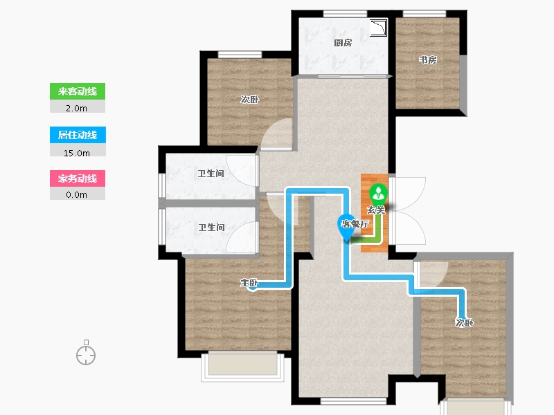 陕西省-西安市-绿城西安全运村-102.00-户型库-动静线