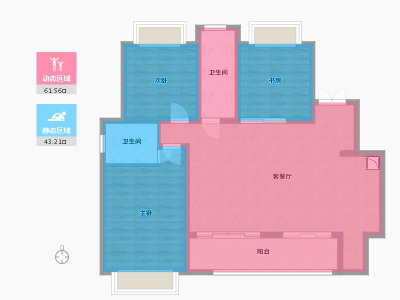 重庆-重庆市-中昂合府-94.06-户型库-动静分区