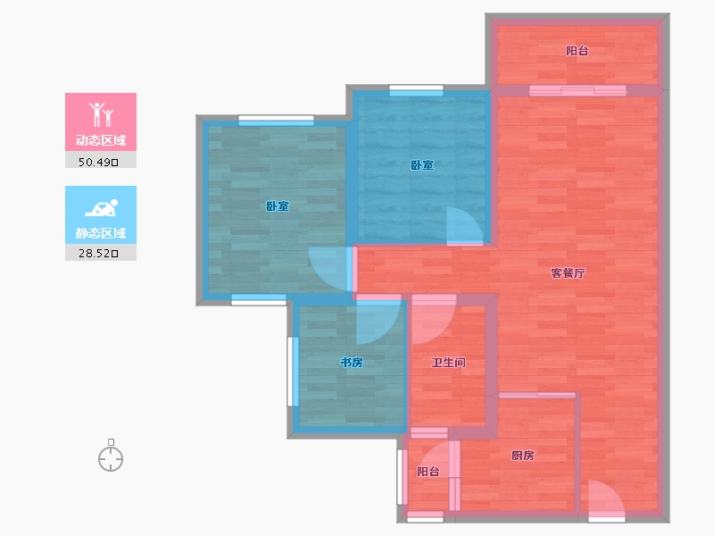 四川省-南充市-金科集美天悦-70.03-户型库-动静分区