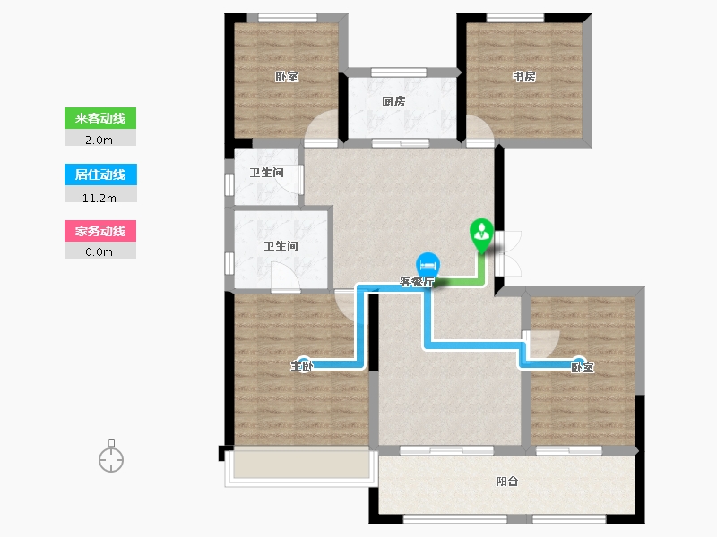 陕西省-西安市-西安蓝光长岛国际社区-101.04-户型库-动静线