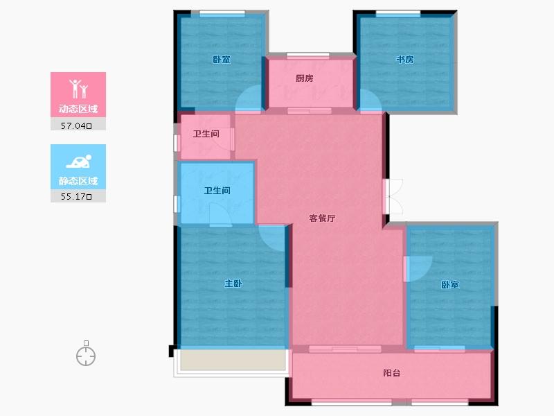 陕西省-西安市-西安蓝光长岛国际社区-101.04-户型库-动静分区