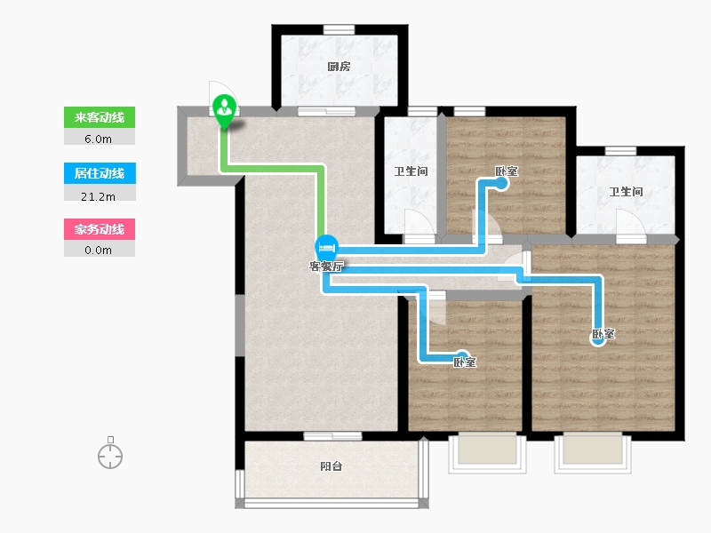 江苏省-无锡市-华侨城运河湾-96.84-户型库-动静线