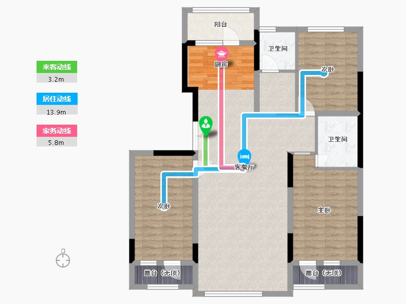 黑龙江省-哈尔滨市-金鼎华庭-107.88-户型库-动静线