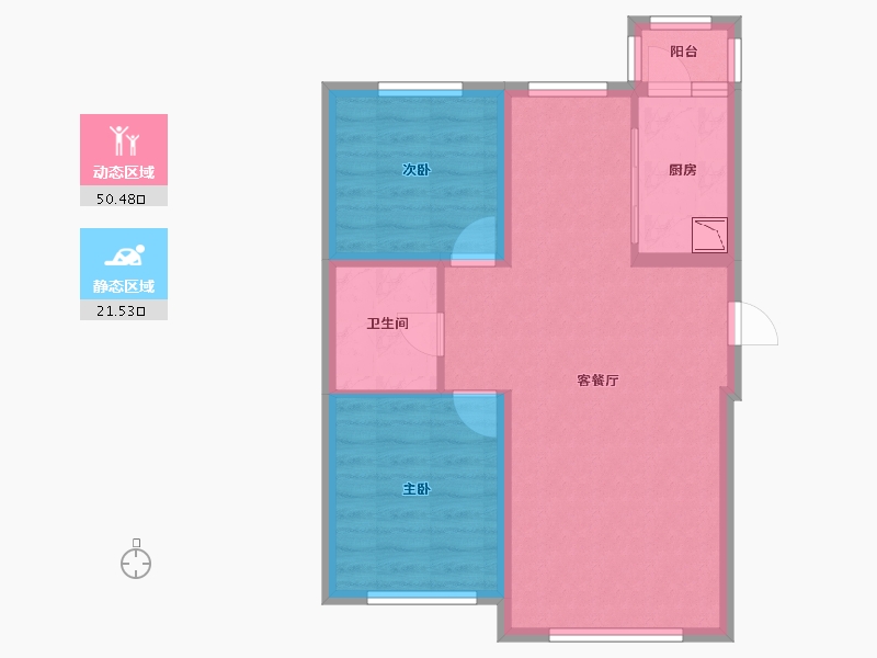 黑龙江省-大庆市-银河太阳城-64.18-户型库-动静分区