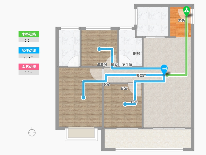 江苏省-无锡市-玫瑰公馆-92.18-户型库-动静线