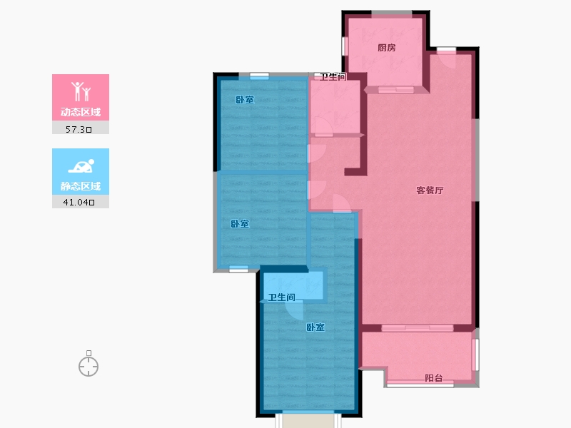 陕西省-西安市-领航悦宸-87.99-户型库-动静分区