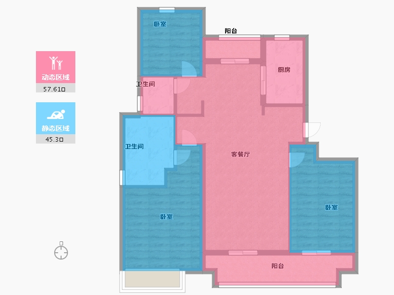 陕西省-西安市-陕建荣华臻萃府-92.00-户型库-动静分区