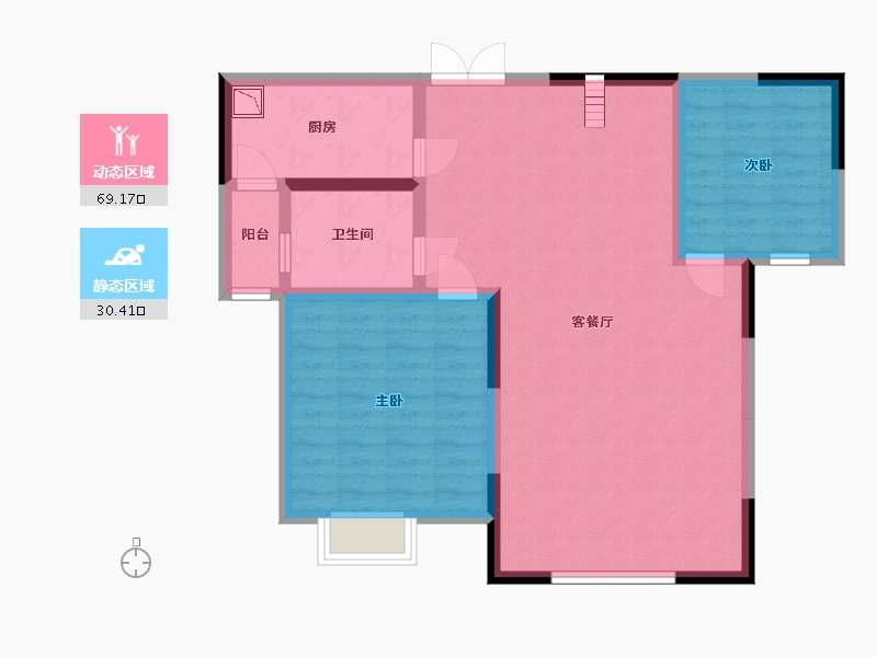 陕西省-西安市-德杰国际城-89.71-户型库-动静分区