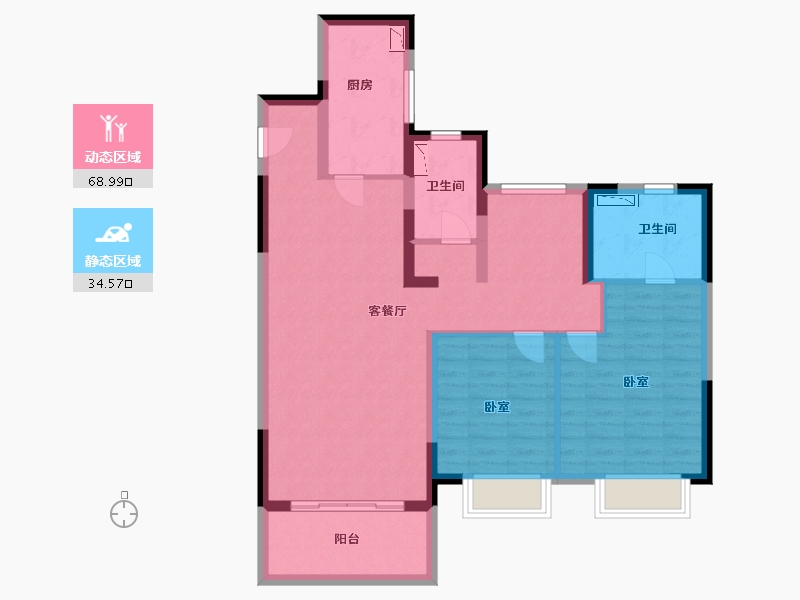 江苏省-无锡市-海伦堡竺溪府-92.00-户型库-动静分区