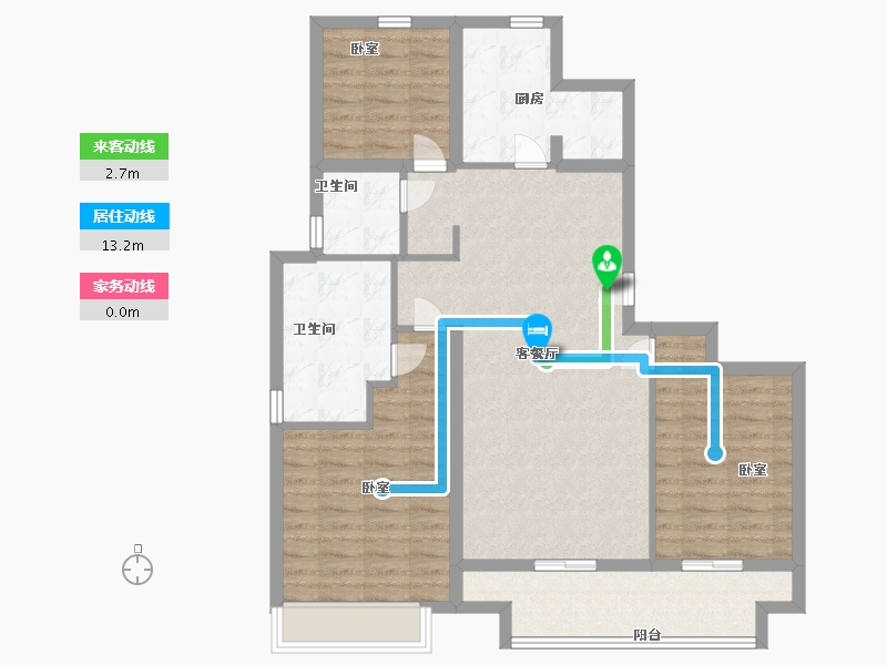 陕西省-西安市-陕建荣华臻萃府-96.99-户型库-动静线