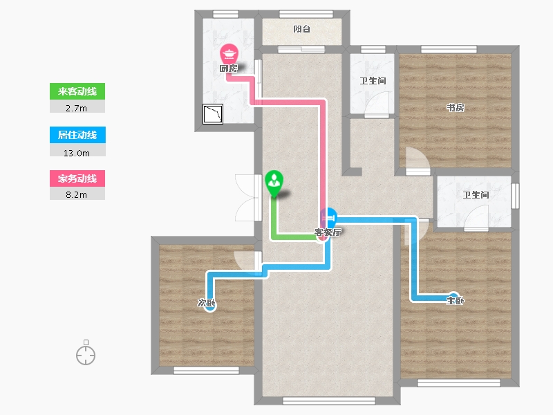 黑龙江省-大庆市-汇龙·玖玺首府-101.63-户型库-动静线