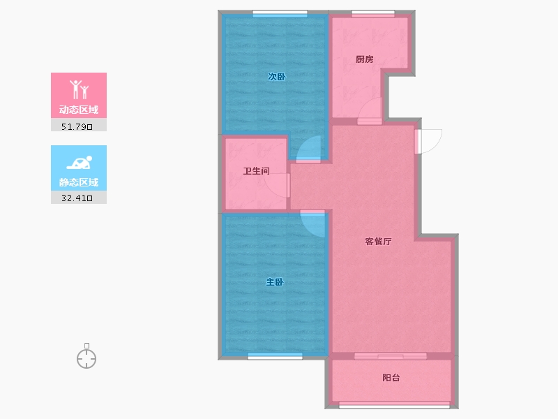 黑龙江省-牡丹江市-江城美地五期-74.99-户型库-动静分区