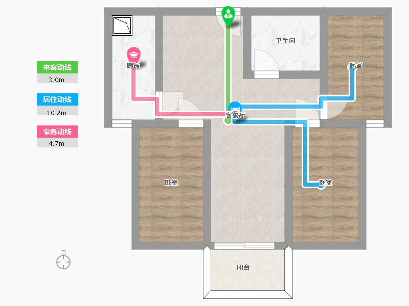 陕西省-渭南市-美林郡-55.20-户型库-动静线