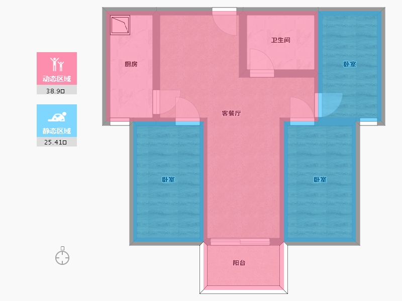 陕西省-渭南市-美林郡-55.20-户型库-动静分区