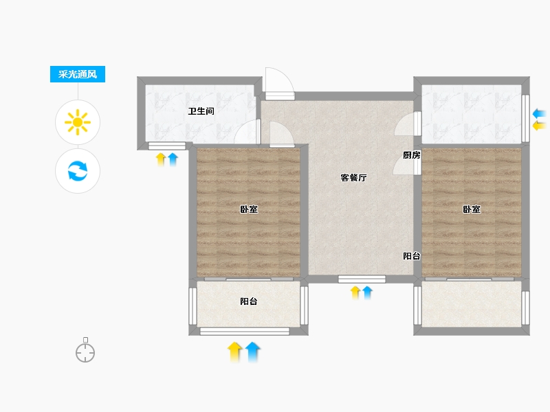 浙江省-杭州市-康恒悦麒美寓-70.10-户型库-采光通风