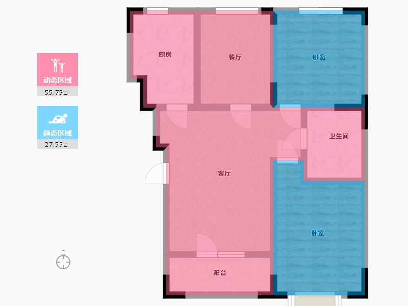 辽宁省-抚顺市-电建地产海赋外滩澋苑-73.19-户型库-动静分区