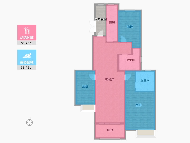 黑龙江省-大庆市-恒大御湖庄园-112.49-户型库-动静分区