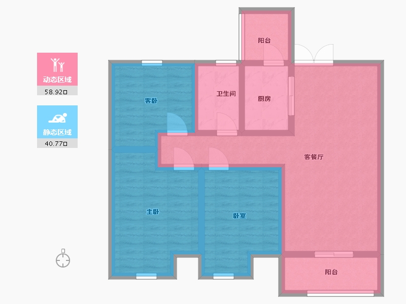 陕西省-渭南市-海兴漫香郡-88.00-户型库-动静分区