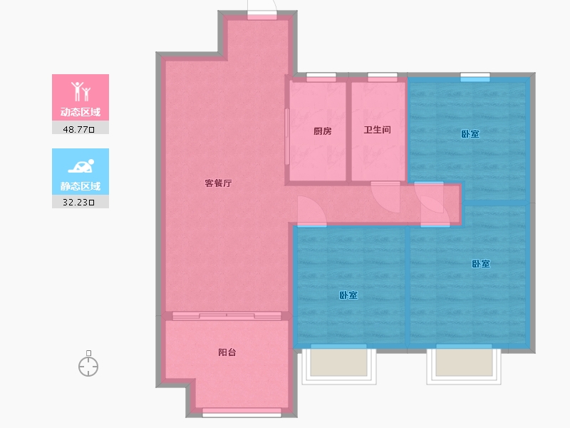 江苏省-无锡市-玺悦珑庭-73.27-户型库-动静分区